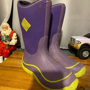Muck Purple and Yellow Boots